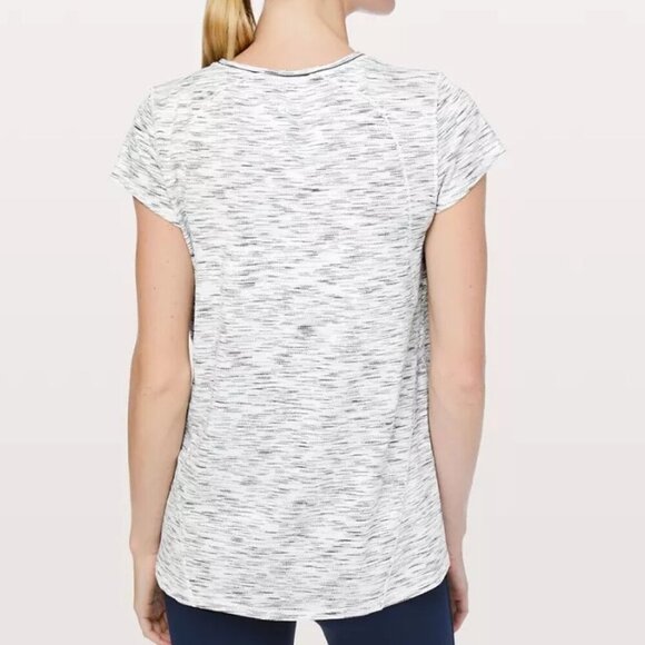 Lululemon Another Mile Short Sleeve - 6 Tiger Space Dye Black White - Picture 2 of 5